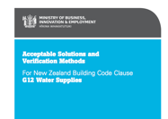 NZ Building Code - G12  Thumbnail