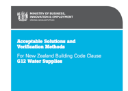 NZ Building Code - G12 Thumbnail
